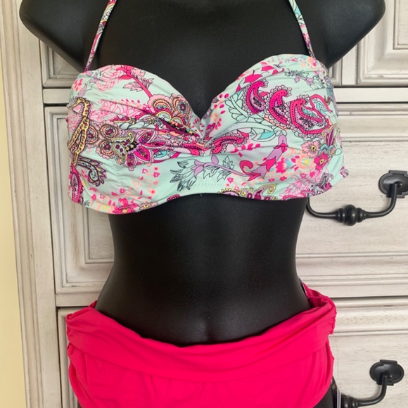 Anne Cole NEW WITH TAG MEDIUM r High-Waist Ruched/ Convertible Bikini Bottoms - Picture 8 of 13